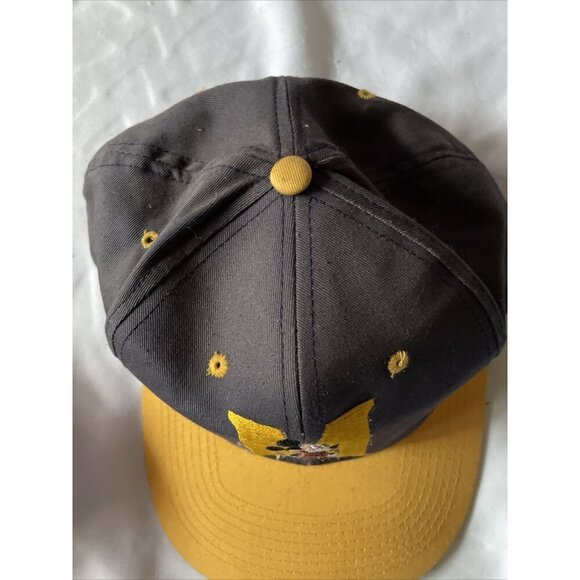 Two Mickey Mouse Baseball Caps White & Black Embroidered Yellow Bill Adjustable - Picture 9 of 16